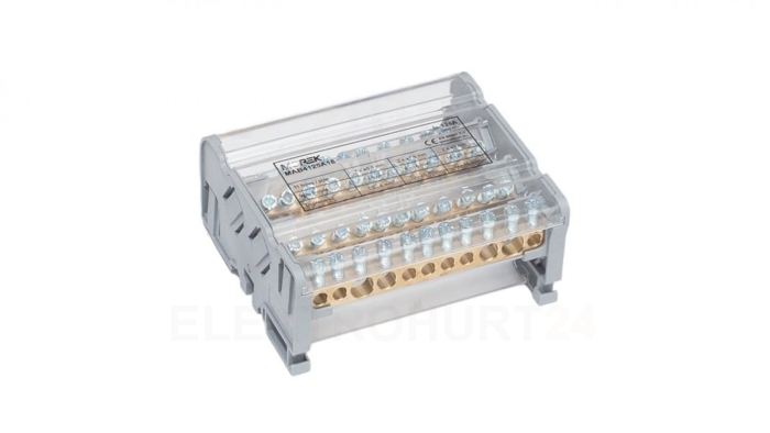 Blok dystrybucyjno-rozdzielczy MOBLOCK 4-polowy 125A-11 2x35mm2 + 2x25mm2 + 7x6mm2 TS35 MAB4125A18