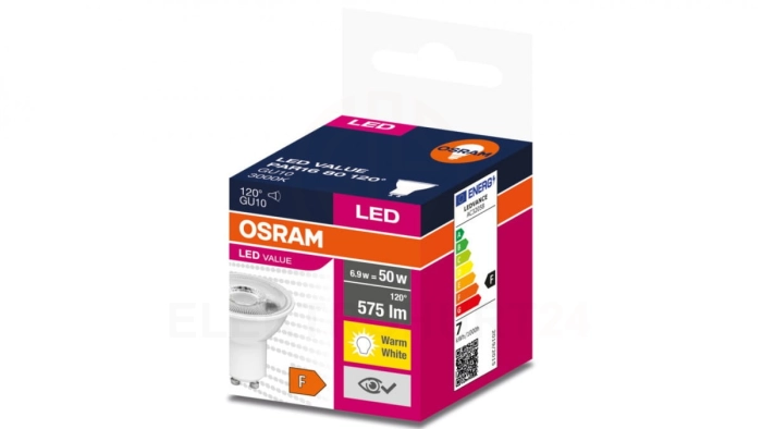 Żarówka LED GU10 VALUE PAR16 80 120st 6,9W/830 230V 4058075598768