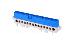 Listwa przyłączeniowa izolowana LPI-14n 14-otworów 101A IP20 niebieska A18-1068