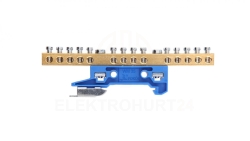 Zacisk ochronny 14x6mm2 mosiądz mocowanie na szynę TS35 niebieski ZO-2107 A14-2136