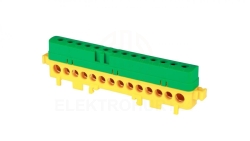 Listwa przyłączeniowa izolowana LPI-14z/g 14-otworów 101A IP20 żółto zielona A18-1051