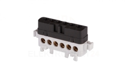 Listwa przyłączeniowa izolowana LPI-6s 6-otworów 76A IP20 czarna A18-0038