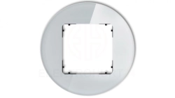 ICON Ramka uniwersalna pojedyncza okrągła - efekt szkła (ramka: szara spód: czarny) 15-12-IRSO-1