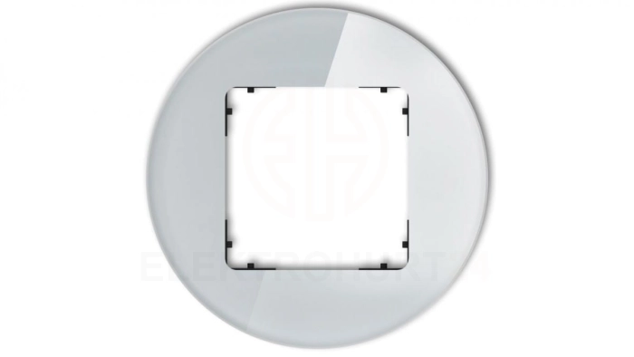 ICON Ramka uniwersalna pojedyncza okrągła - efekt szkła (ramka: szara spód: czarny) 15-12-IRSO-1