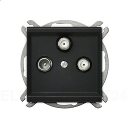 SONATA Gniazdo antenowe RTV-SAT przelotowe czarny