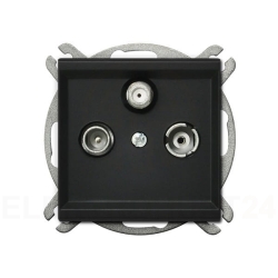 SONATA Gniazdo antenowe RTV-SAT końcowe czarny met