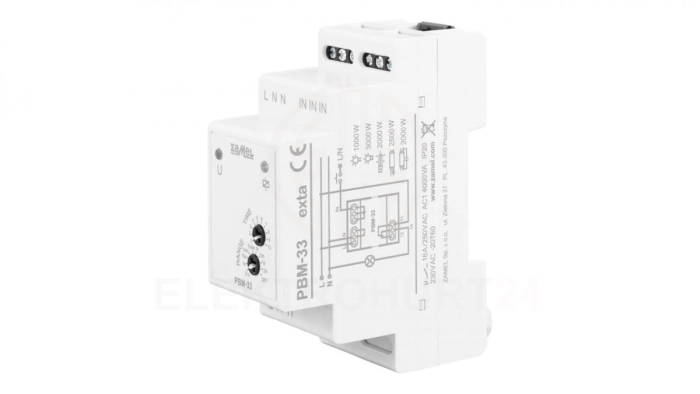 Przekaźnik bistabilny (impulsowy) przełączany w zerze funkcja ograniczenia czasowego 230V AC PBM-33 EXT10000310