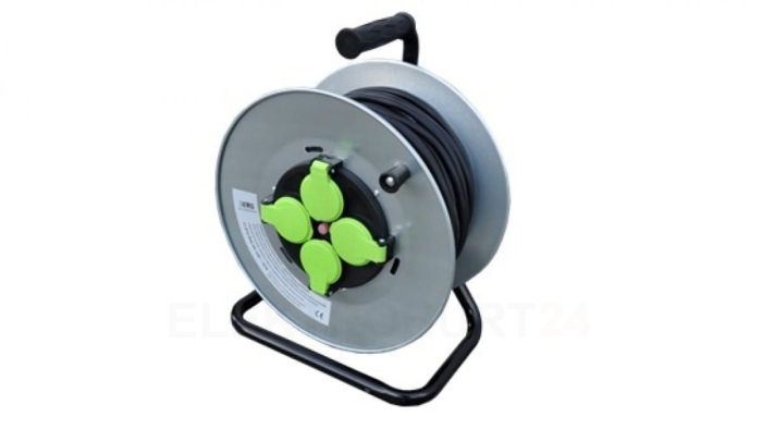 Przedłużacz bębnowy 40m OW3*2,5 4x230V IP44 T bęben metalowy z rączką / E9131Q48273M