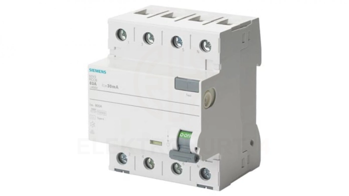 Wyłącznik różnicowoprądowy 4P 63A 0,03A Typ A 30mA 400V SENTRON 5SV3346-6