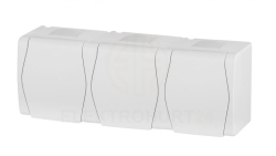 Hermes2 Gniazdo hermetyczne potrójne z/u 16A IP44 białe 1023-00