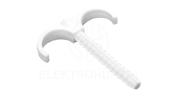 Obejma podwójna 14-25mm, biała, 100szt. / H.7333 /