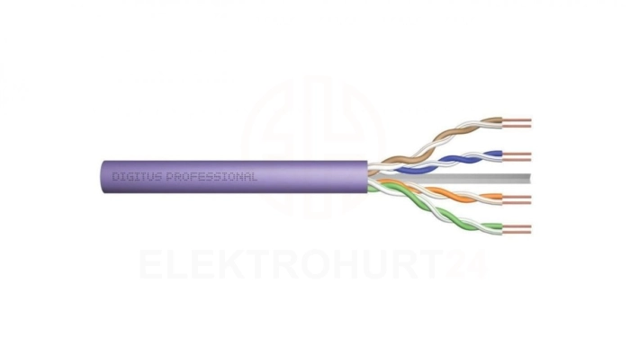 Kabel teleinformatyczny U/UTP kat. 6 LS0H drut fioletowy B2ca DK-1616-VH-5 /500m/