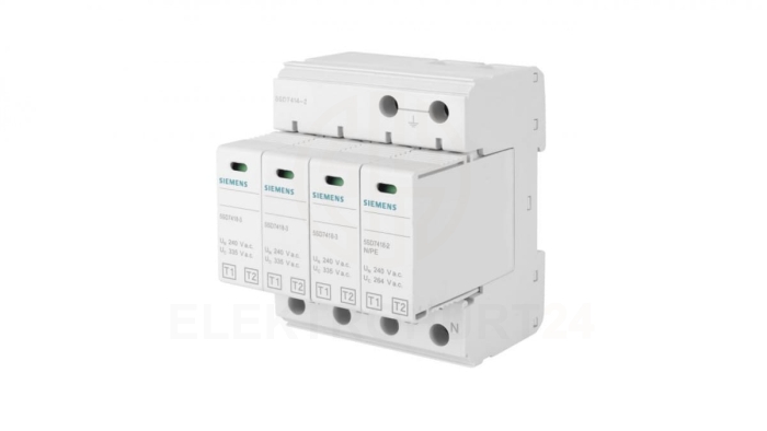 Ogranicznik przepięć B+C Typ 1+2 3P+N Uc 335V 12,5kA TN-S SENTRON 5SD7414-2