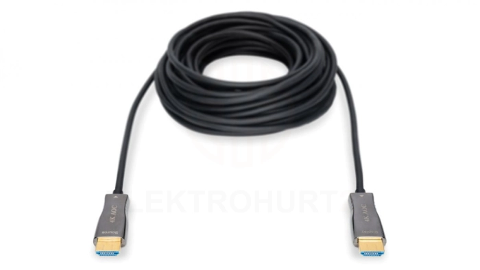 Kabel połączeniowy HDMI Hybrydowy Premium HighSpeed Ethernet 4K 60Hz UHD Typ HDMI A/HDMI A M/M 30m AK-330125-300-S