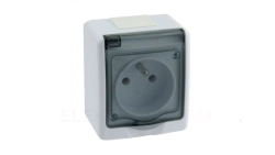 BETA Gniazdo pojedyncze 2P+Z IP44 dymne D.3110G/1