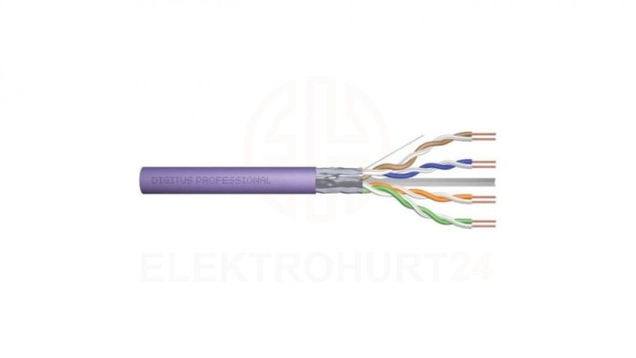 Kabel teleinformatyczny F/UTP kat.6 4x2xAWG23 LSOH drut fioletowy Dca DK-1624-VH-5 /500m/