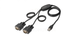 Konwerter/Adapter USB 2.0 do 2x RS232 (DB9) z kablem 1,5m DA-70158