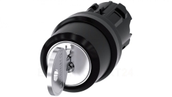 Przełącznik z kluczem 22mm tworzywo 3 poz I-O-II Ronis nr 455 klucz w poz O SIRIUS ACT 3SU1000-4CL01-0AA0