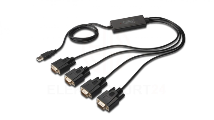 Konwerter/Adapter USB 2.0 do 4x RS232 (DB9) z kablem 1,5m DA-70159
