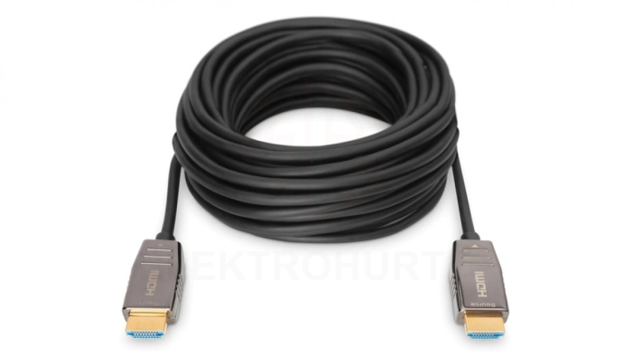 Kabel połączeniowy hybrydowy AOC HDMI 2.1 Ultra High Speed 8K 60Hz UHD HDMI A-HDMI A M-M czarny 20m AK-330126-200-S