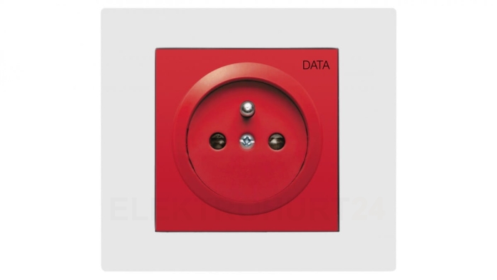 Vestra Gniazdo pojedyncze DATA bez ramki podtynkowe IP20 czerwony 3842-10