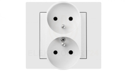 Vestra Gniazdo podwójne 2x2P+Z modułowe bez ramki podtynkowe IP20 biały 3843-10