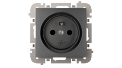 Vestra Gniazdo 2P+Z bez ramki podtynkowe IP20 czarny 3833-19