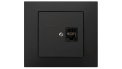 Vestra Gniazdo komputerowe pojedyncze RJ45 bez ramki podtynkowe IP20 czarny 3848-19