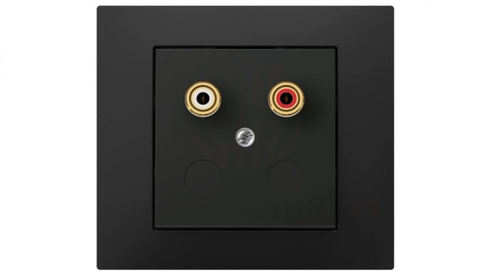 Vestra Gniazdo głośnikowe pojedyncze bez ramki podtynkowe IP20 czarny 3857-19