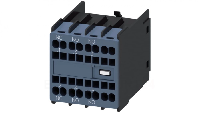 Blok styków pomocniczych S00 – S3 2Z+1R montaż czołowy do styczników 3RT2.1 3RT2.2 i 3RH21 przyłącze sprężynowe 3RH2911-2HA21