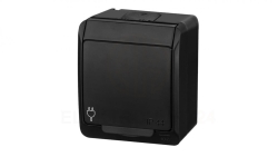 HERMES Gniazdo natynkowe pojedyncze z uziemieniem 2P+Z IP czarne 0321-09