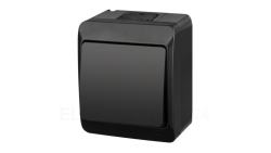 HERMES Łącznik schodowy hermetyczny IP44 1-biegunowy czarny 0331-09