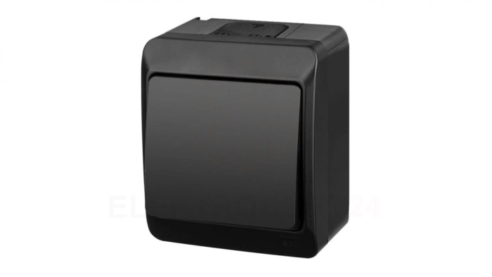 HERMES łącznik natynkowy 1-biegunowy (schodowy) czarny 0331-09