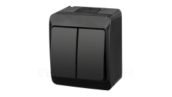 HERMES Łącznik świecznikowy hermetyczny IP44 czarny 0332-09