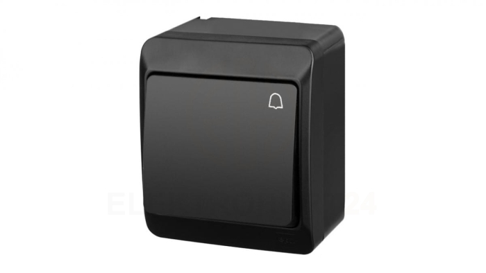HERMES łącznik natynkowy zwierny dzwonek czarny IP44 0337-09
