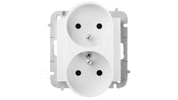 SANTRA gniazdo 2x2P+Z modułowe bez ramki podtynkowe biały 4143-10