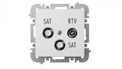 SANTRA Gniazdo antenowe R-TV-2xSAT końcowe bez ramki podtynkowe biały 4160-10