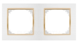 SANTRA ramka podwójna biały/złoty 4172-27
