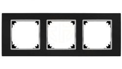 SANTRA ramka potrójna czarny/chrom 4173-46