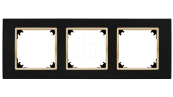 SANTRA ramka potrójna czarny/złoty 4173-47