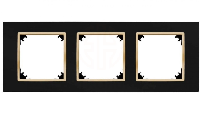 SANTRA ramka potrójna czarny/złoty 4173-47