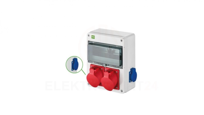 Rozdzielnica budowlana natynkowa RS-10 modułów 2x2P+Z 2x3P+N+Z 32A IP54 szara 6227-00