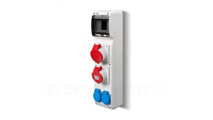 Rozdzielnica budowlana 2x2P+Z/ 3P+N+Z 16A/ 3P+N+Z 32A IP44 szara 6240-00