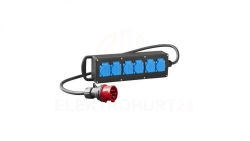 RS-P przedłużacz siłowy gumowany 6x2P+Z z przewodem i wtyką 5P/16A 7001-10