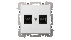 SANTRA gniazdo komputerowe 2x RJ45 bez ramki podtynkowe biały 4149-10