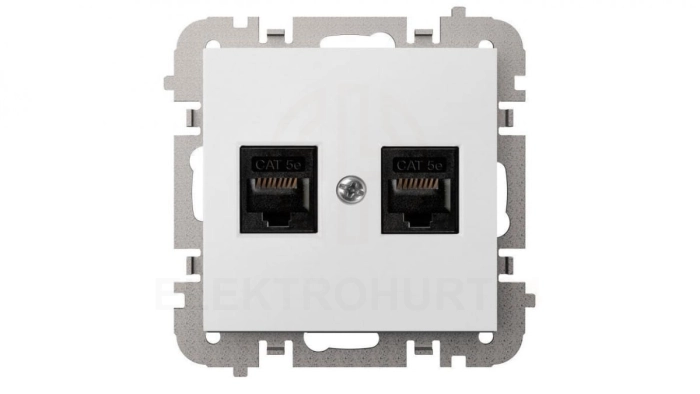 SANTRA gniazdo 2xkomputerowe RJ45 bez ramki podtynkowe biały 4149-10