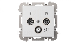 SANTRA Gniazdo antenowe R-TV-SAT końcowe bez ramki podtynkowe biały 4153-10