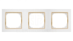 SANTRA ramka potrójna biały/złoty 4173-27