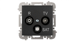 SANTRA Gniazdo antenowe R-TV-SAT końcowe bez ramki podtynkowe czarny 4153-19
