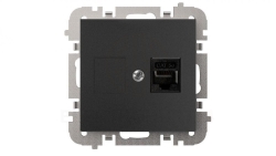 SANTRA gniazdo 1xkomputerowe RJ45 bez ramki podtynkowe czarny 4148-19